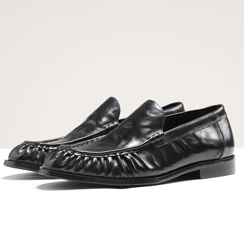 Men'S Shoes Grip - รองเท้าหนังลำลองแบบสวม บุหนังแกะ ลายหนังวัวชั้นบนสุด งานฝีมือประณีต นุ่มสบาย สำหรับผู้ชาย