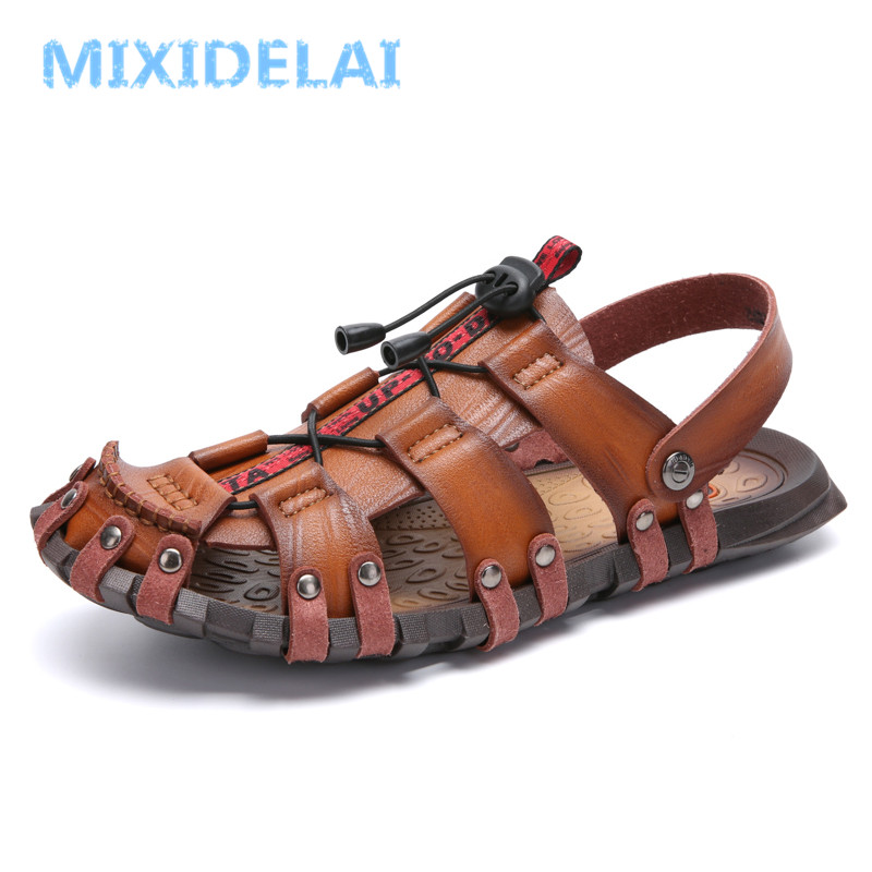 Men'S Shoes Clearance Sale - MIXIDELAI ใหม่ขายร้อนผู้ชายรองเท้าแตะหนังฤดูร้อนรองเท้ารองเท้าแตะรองเท้าแตะ Flip-Flops ชายสบายรองเท้านุ่มรองเท้าแตะ
