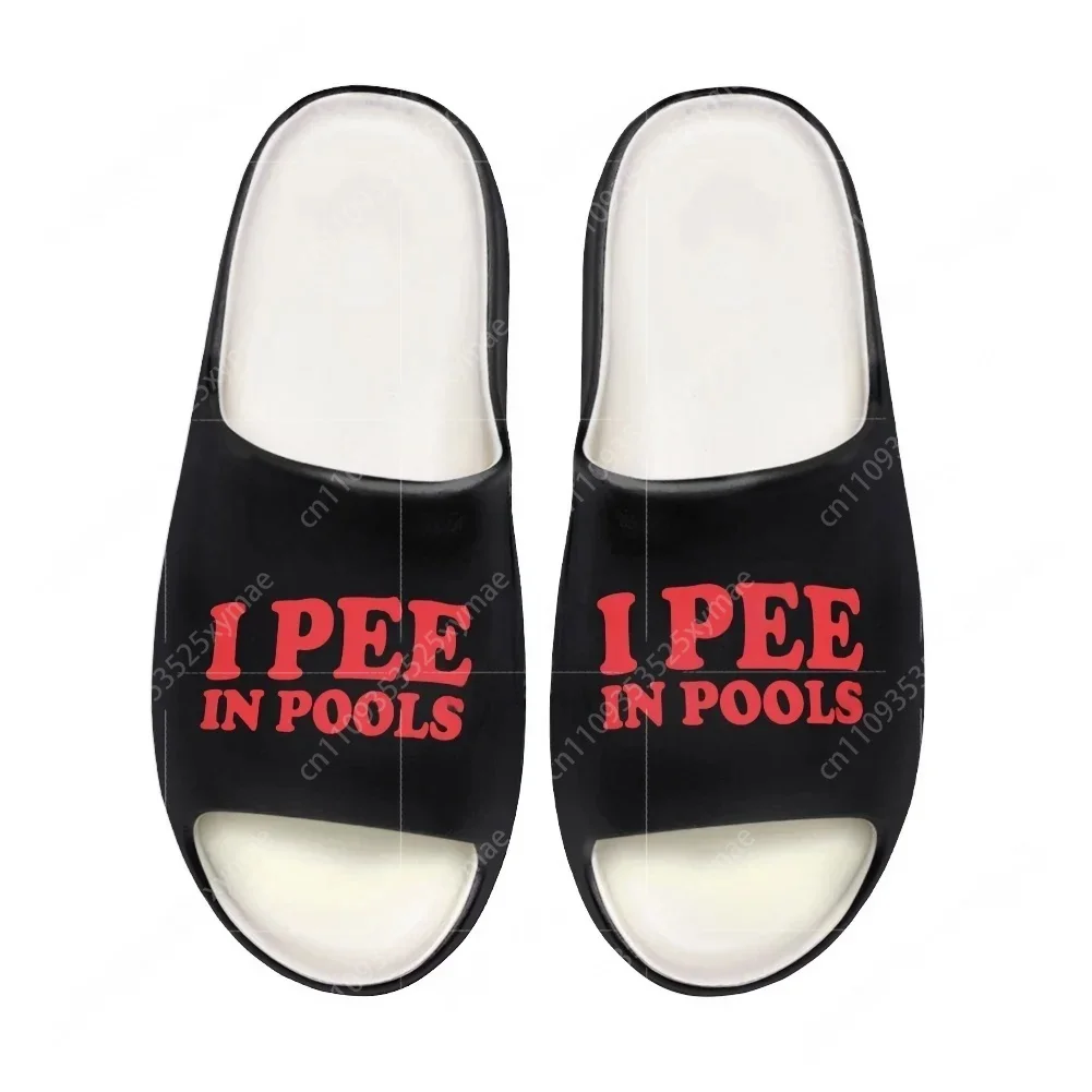 Men Shoes Office - รองเท้าแตะพื้นนิ่ม I Pee in Pools สำหรับผู้ชาย