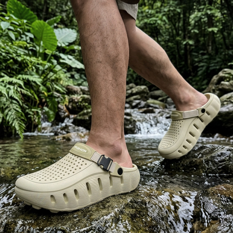 Men Shoes Brand - รองเท้าแตะผู้ชายแบบสวม รุ่น Comfort Platform Mix Color