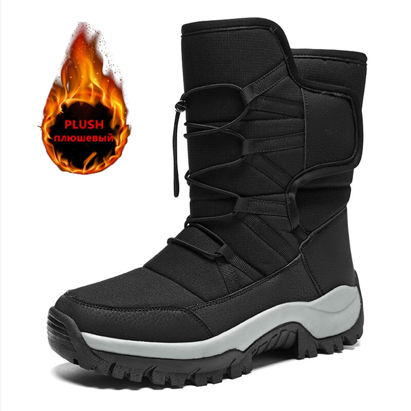 Men Shoes Brand - รองเท้าฤดูหนาวผู้ชาย แบรนด์ดัง กันน้ำ รองเท้าบูทบุขนอุ่น รองเท้าบูทหิมะคู่รัก รองเท้าเดินป่ากันลื่น