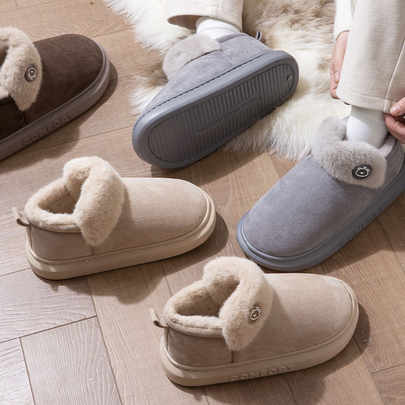 Men'S Shoes Grip - รองเท้าแตะขนปุยสำหรับผู้หญิง รองเท้าใส่ในบ้าน อุ่นสบาย เหมาะสำหรับฤดูหนาว รองเท้าขนฟูนุ่ม สวมใส่สบาย