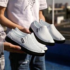 Men Shoes Office - รองเท้าผ้าถักทำมือสไตล์วินเทจเรียบง่ายสำหรับผู้ชาย ใส่ง่าย ยืดหยุ่น พื้นกันลื่น เข้ากับรองเท้าผ้าใบลำลอง เหมาะสำหรับฤดูใบไม้ผลิและฤดูร้อน