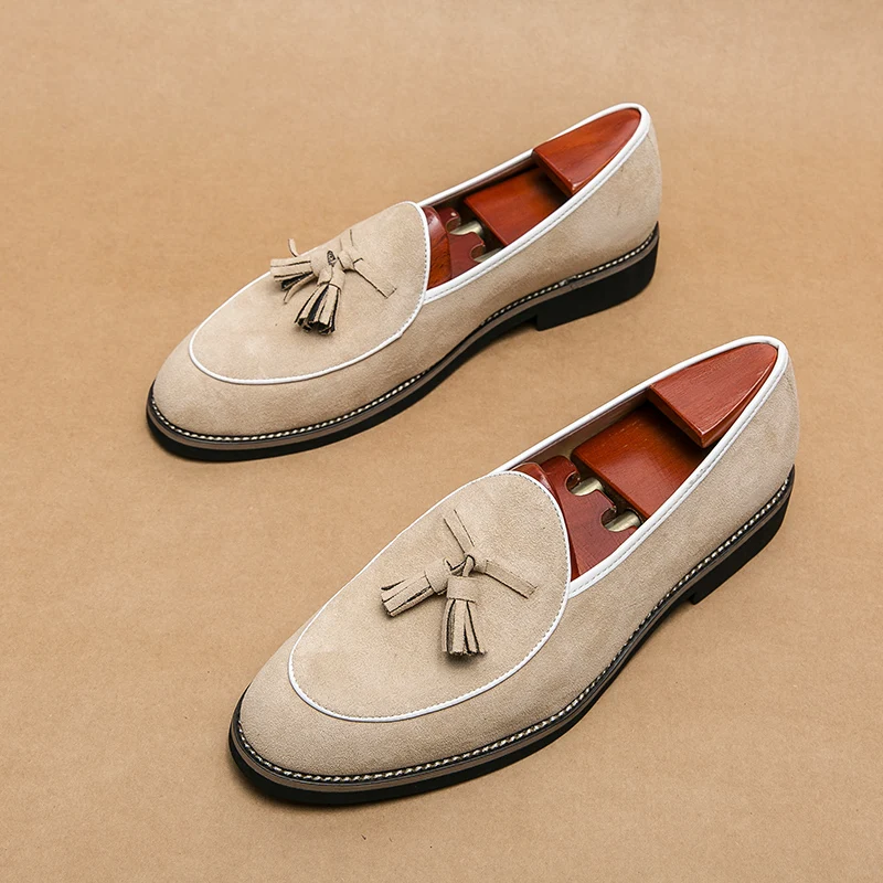Men'S Shoes Quality Brands - อิตาเลี่ยนแบรนด์หรู Suede ผู้ชายพู่ออกแบบ Slip-on Handmade คุณภาพสูง