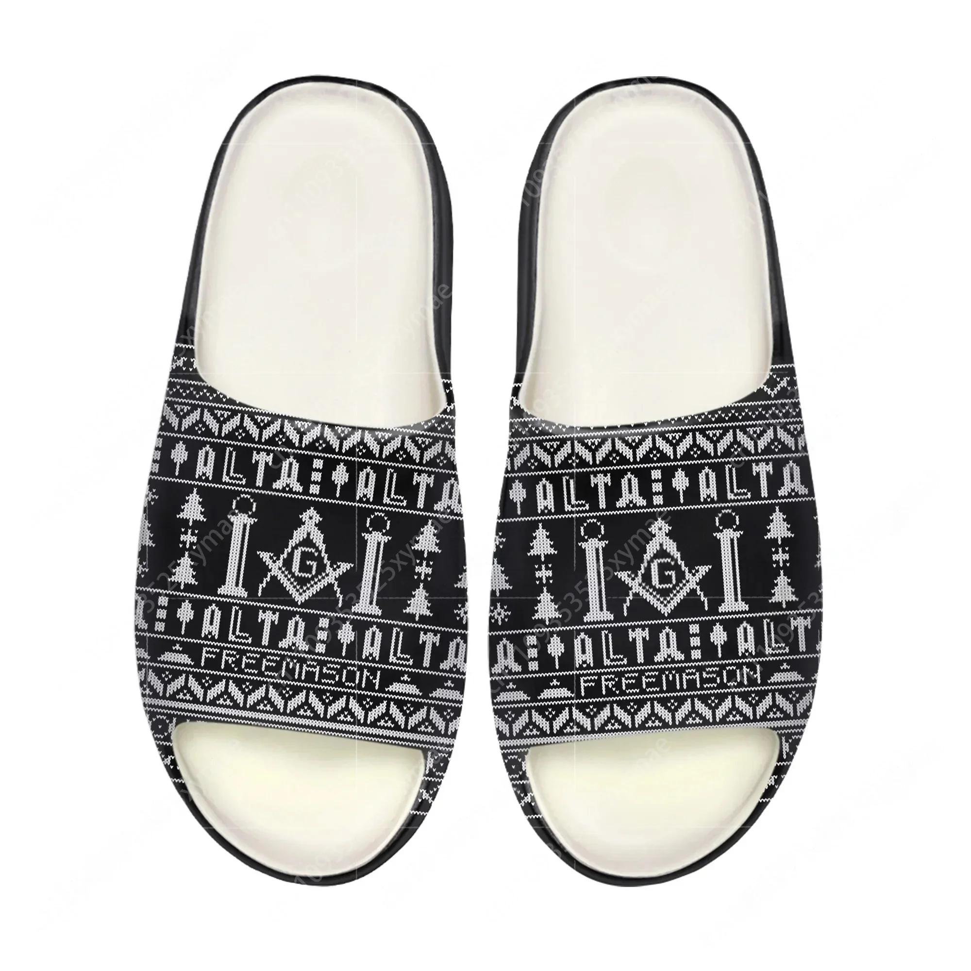 Men Shoes Office - รองเท้าแตะลายเมสัน ฟรีเมสัน พื้นนุ่ม สำหรับผู้ชาย ผู้หญิง วัยรุ่น