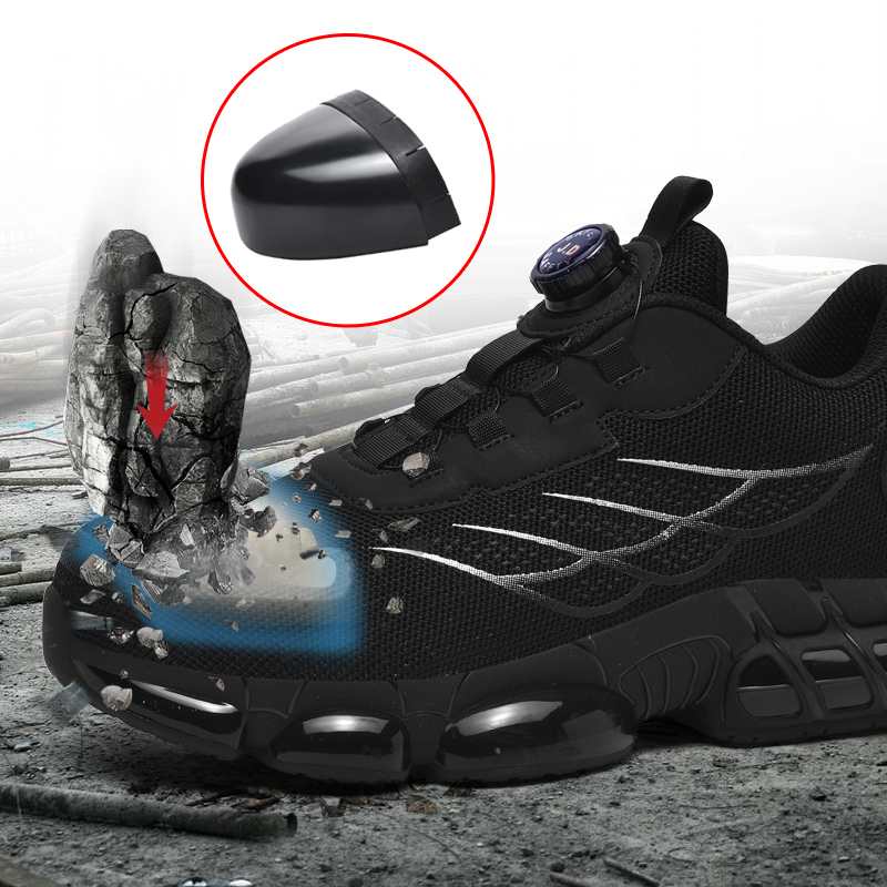 Men Shoes Essentials - รองเท้าเซฟตี้ป้องกันการกระแทกและเจาะทะลุ สำหรับงานก่อสร้าง รองเท้าทำงานทันสมัย ป้องกันอย่างมีประสิทธิภาพ