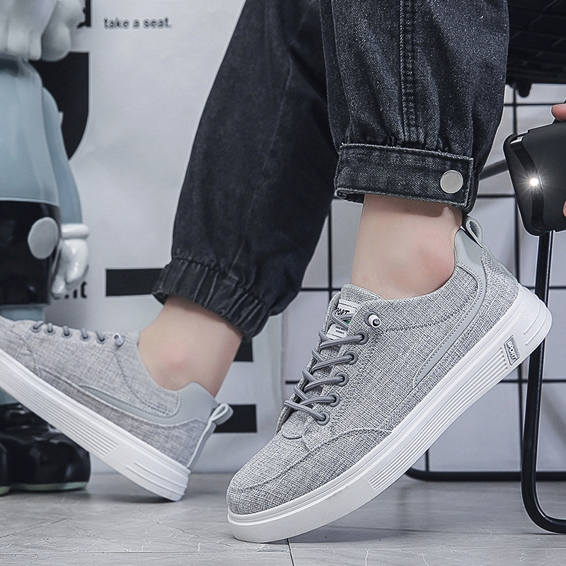 รองเท้าผ้าใบลำลองผ้าลินินสำหรั - Men Shoes Essentials บทวิจารณ์และราคา
