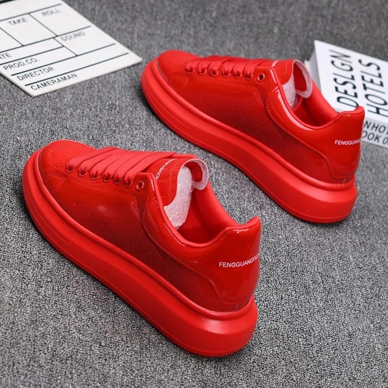 รองเท้าลำลองสีขาวเคลือบเงา ปี  - Men'S Shoes Casual Sneakers บทวิจารณ์และราคา