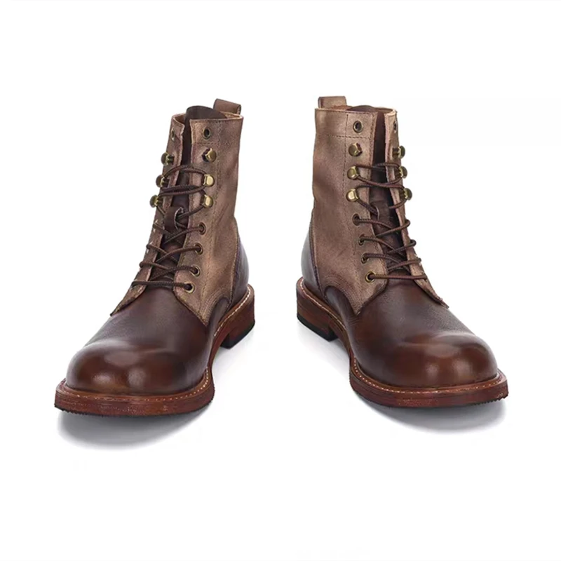 รองเท้าบูทหนังวัวแท้สไตล์วินเท - Men'S Shoes Quality บทวิจารณ์และราคา