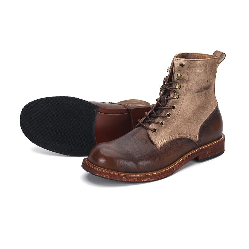 รองเท้าบูทหนังวัวแท้สไตล์วินเท - Men'S Shoes Quality บทวิจารณ์และราคา