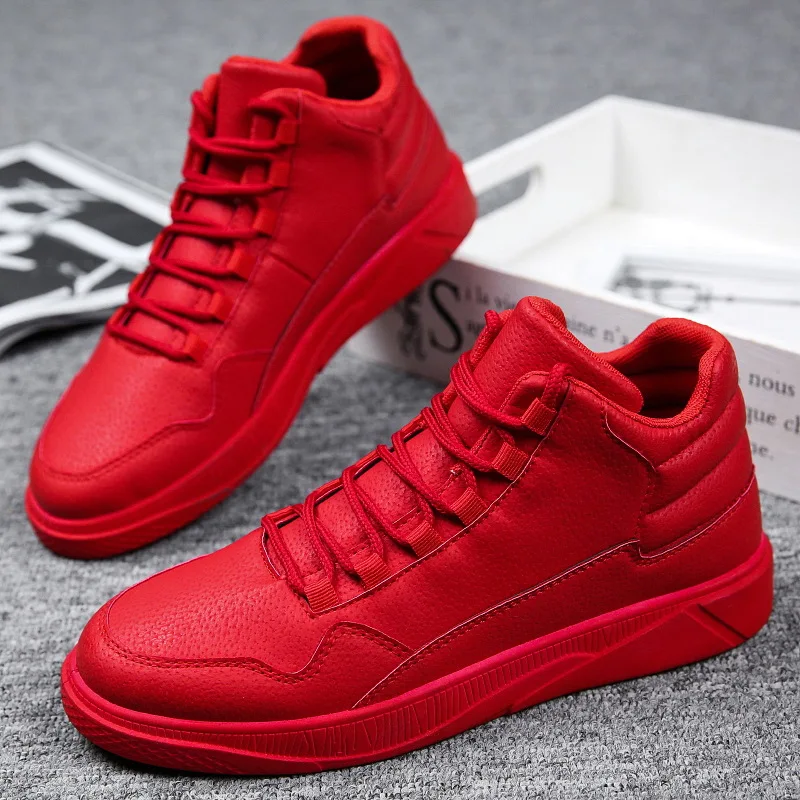 รองเท้าสเก็ตหนังหุ้มข้อสูงสีแด - Men'S Shoes Grip บทวิจารณ์และราคา