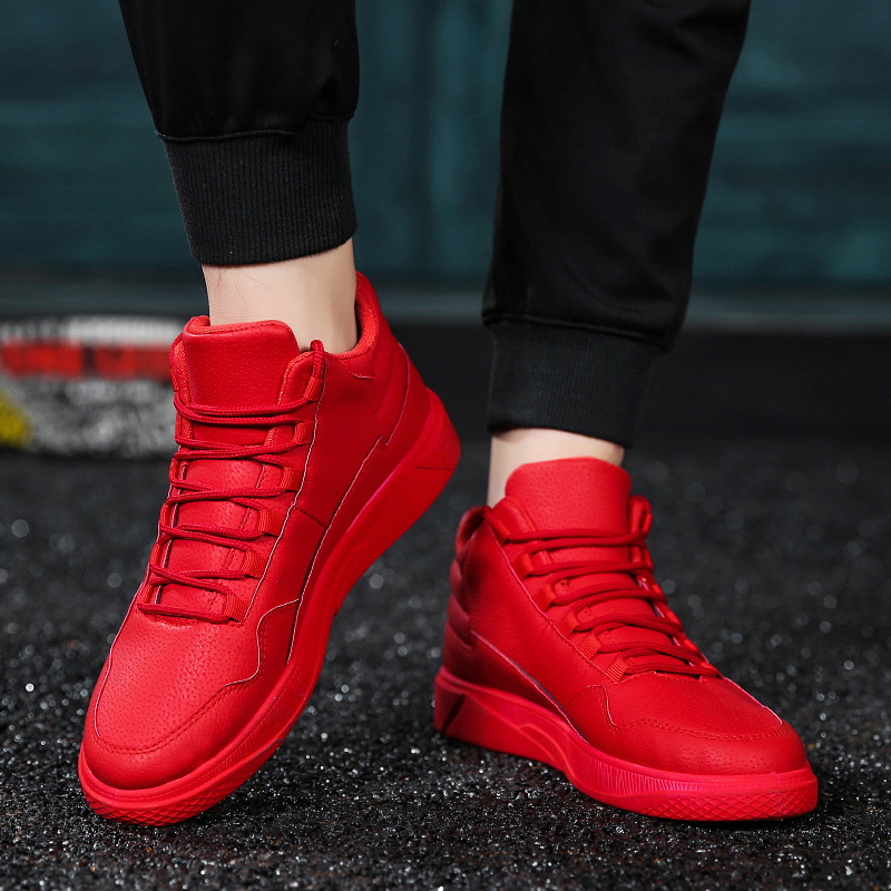 รองเท้าสเก็ตหนังหุ้มข้อสูงสีแด - Men'S Shoes Grip บทวิจารณ์และราคา