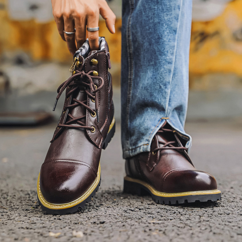 แฟชั่นผู้ชายรองเท้าหนังโลหะซิป - Men Shoes Oxford บทวิจารณ์และราคา