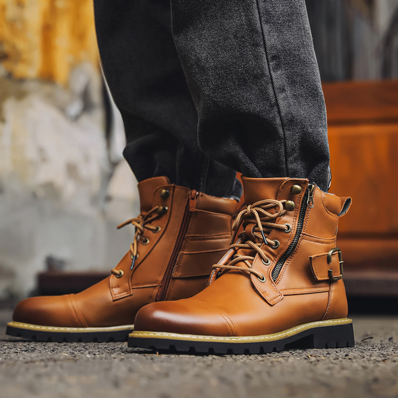 แฟชั่นผู้ชายรองเท้าหนังโลหะซิป - Men Shoes Oxford บทวิจารณ์และราคา
