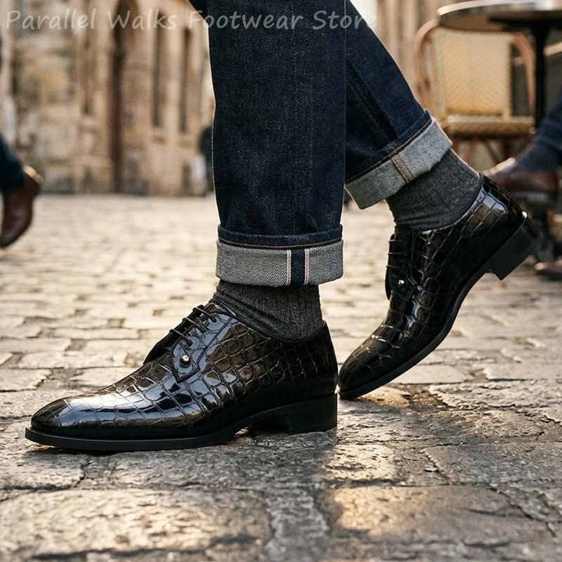 รองเท้าหนังแก้วผู้ชายลายหนังจร - Men Shoes Oxford บทวิจารณ์และราคา