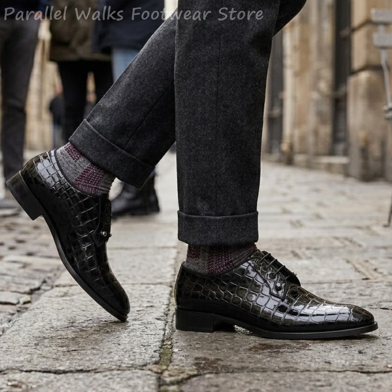 รองเท้าหนังแก้วผู้ชายลายหนังจร - Men Shoes Oxford บทวิจารณ์และราคา
