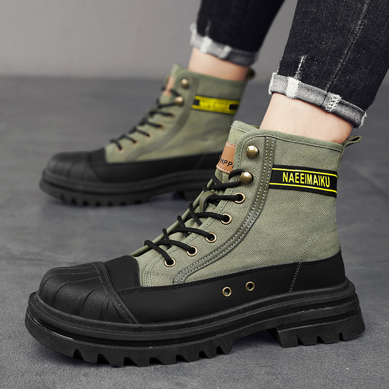 รองเท้าบูทผ้าใบผู้ชายแฟชั่นทรง - Men Shoes Office บทวิจารณ์และราคา