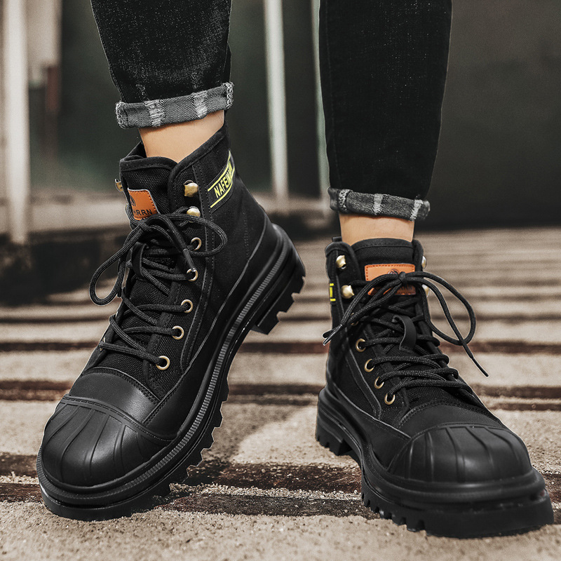 รองเท้าบูทผ้าใบผู้ชายแฟชั่นทรง - Men Shoes Office บทวิจารณ์และราคา