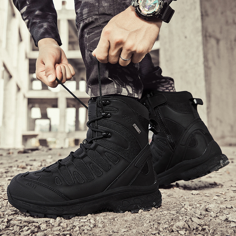 รองเท้าบูทผู้ชายแบบยุทธวิธี ยี - Men Shoes Brand บทวิจารณ์และราคา