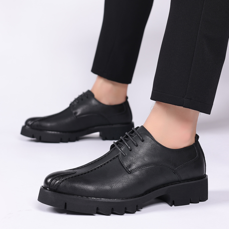 รองเท้าหนังวัวเพิ่มความสูง 10  - Men Shoes Office บทวิจารณ์และราคา
