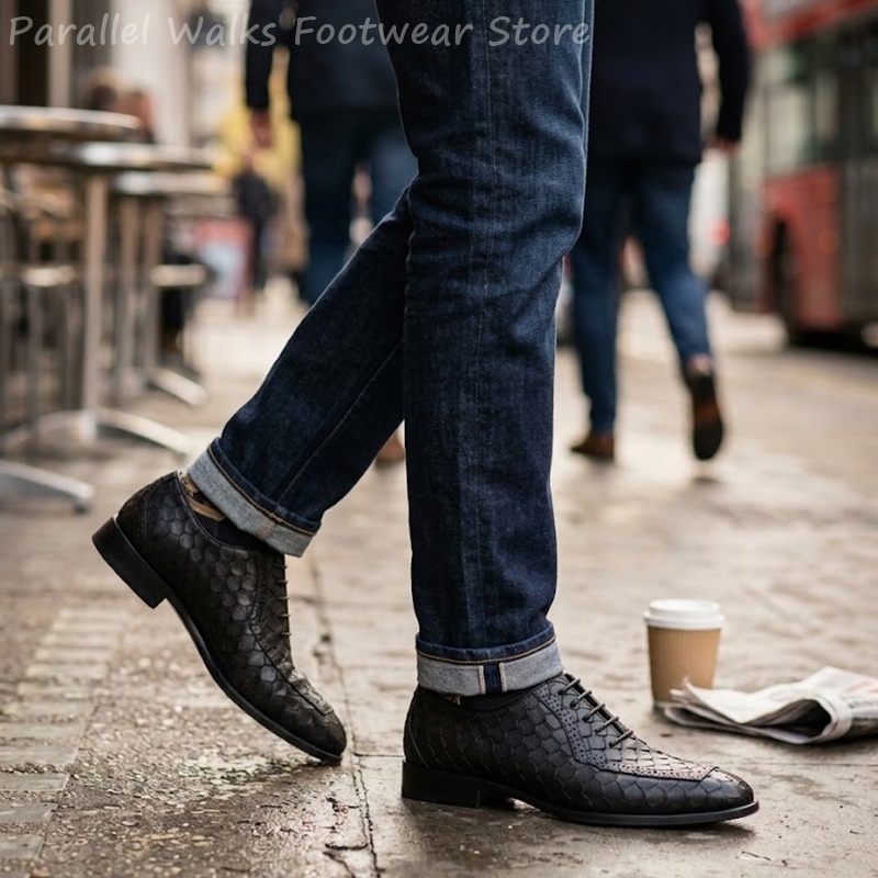 รองเท้าอ็อกซ์ฟอร์ดผู้ชายลายหนั - Men Shoes Oxford บทวิจารณ์และราคา